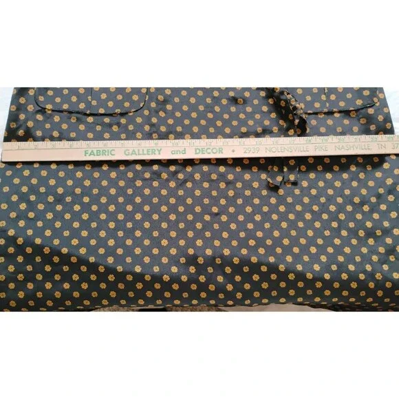 Vtg 80s Leslie Fay Midi Dress Women's Black Brown Paisley Tie Front Secretary 14 - Picture 13 of 15